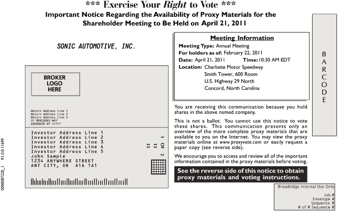 (FULL PAGE PROCY CARD)
