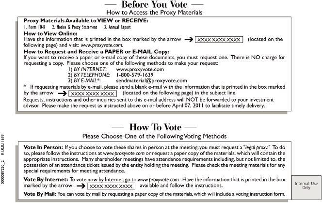 (FULL PAGE PROCY CARD)